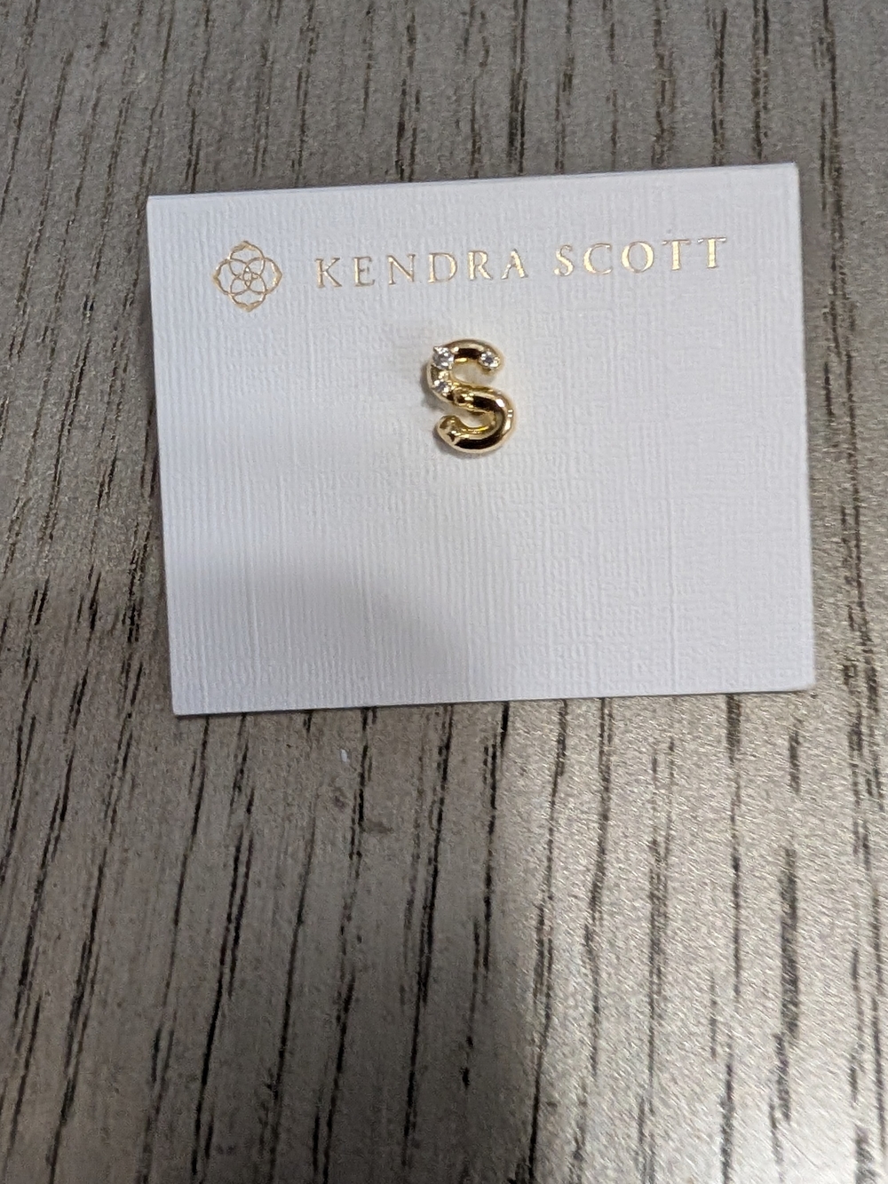 Kendra Scott Gold Initial 'S' Stud Earring